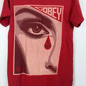 Obey Red Graphic Tee Size M | Eye Dollar Sign Art Streetwear Skate Shirt